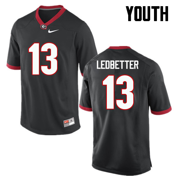 Georgia Bulldogs Youth Jonathan Ledbetter #13 Black Stitched College UGA Football Jersey 23VH018VJ